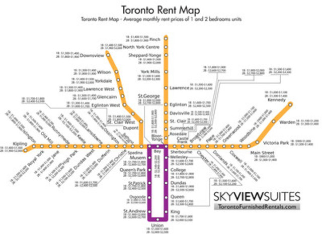 Rental Prices Mapped to Every Subway Station in Toronto
